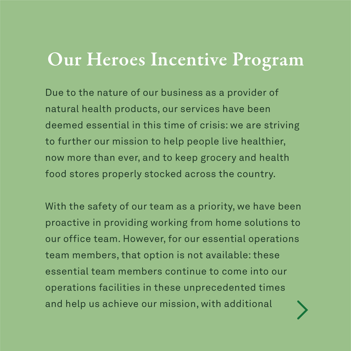 Our Heroes Incentive Program - Organika Health Products