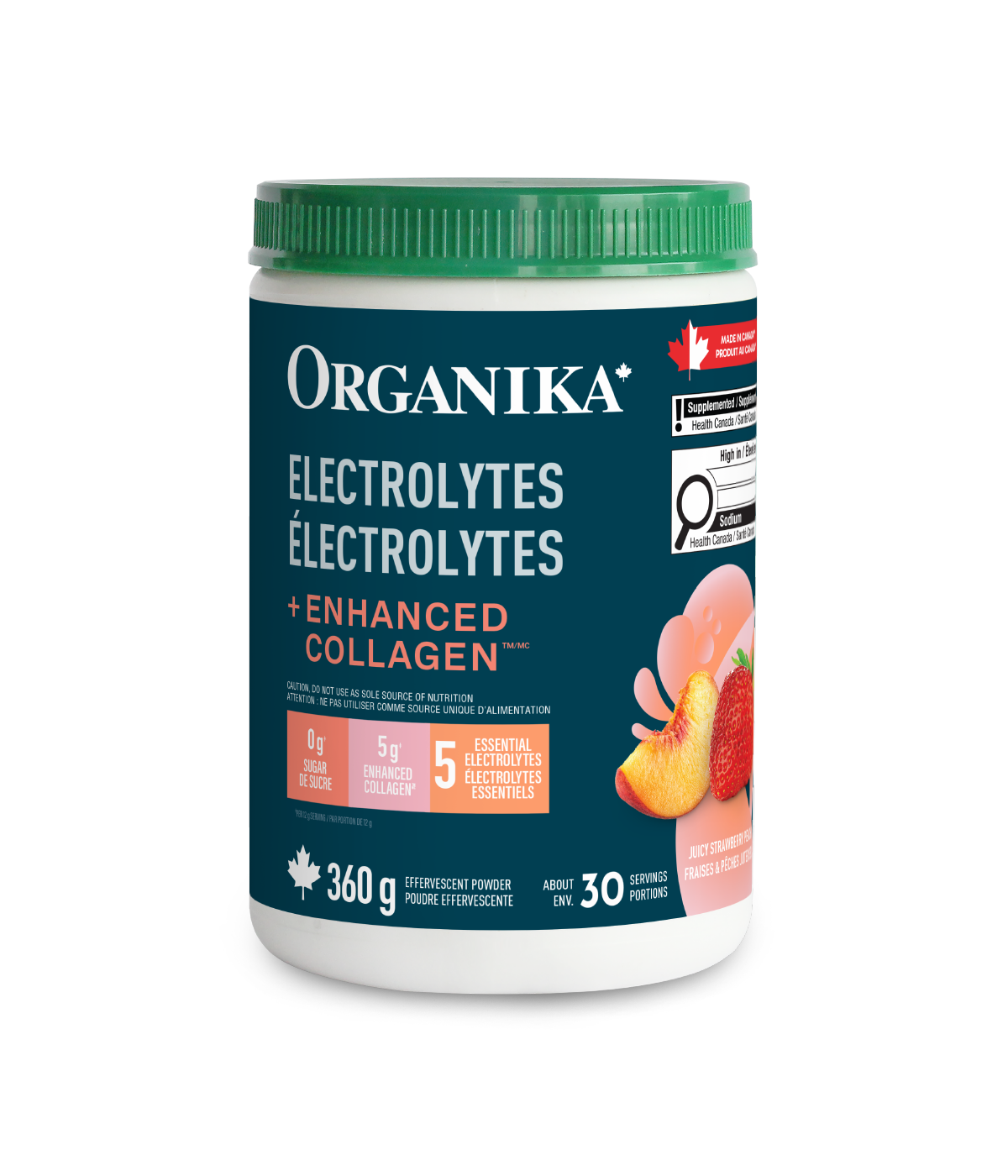 Electrolytes + Enhanced Collagen - Juicy Strawberry Peach 360 g