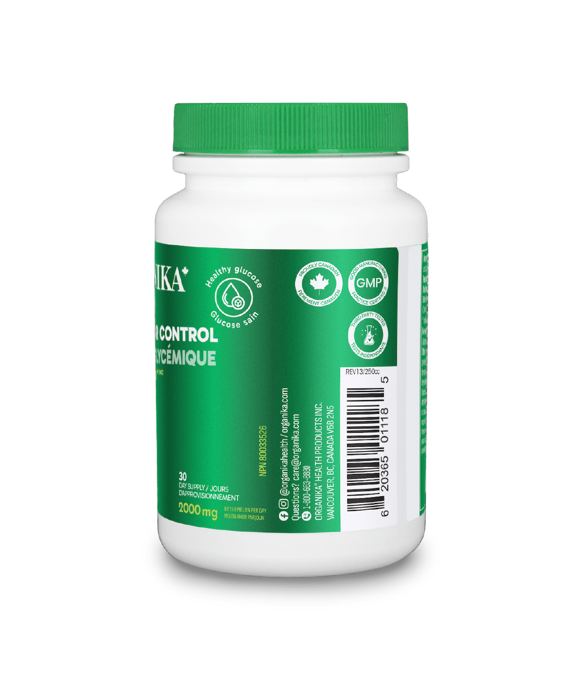 Blood Sugar Control (CR - Bittermelon) - 120 caps - Organika Health Products