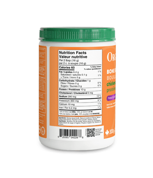 Bone Broth Chicken Protein - French Onion - 300 g - Organika Health Products