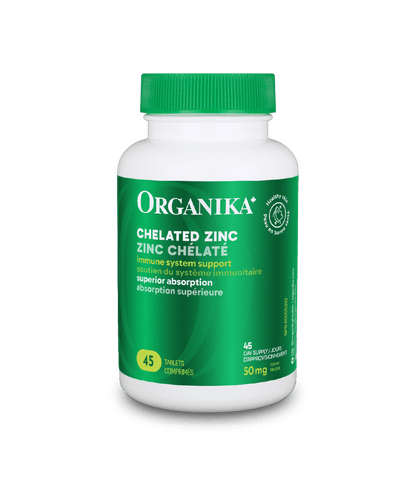 Chelated Zinc - 45 tablets - Organika Health Products