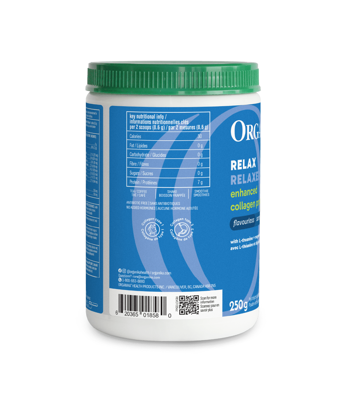 Enhanced Collagen Protein Relax - 250 g - Organika Health Products