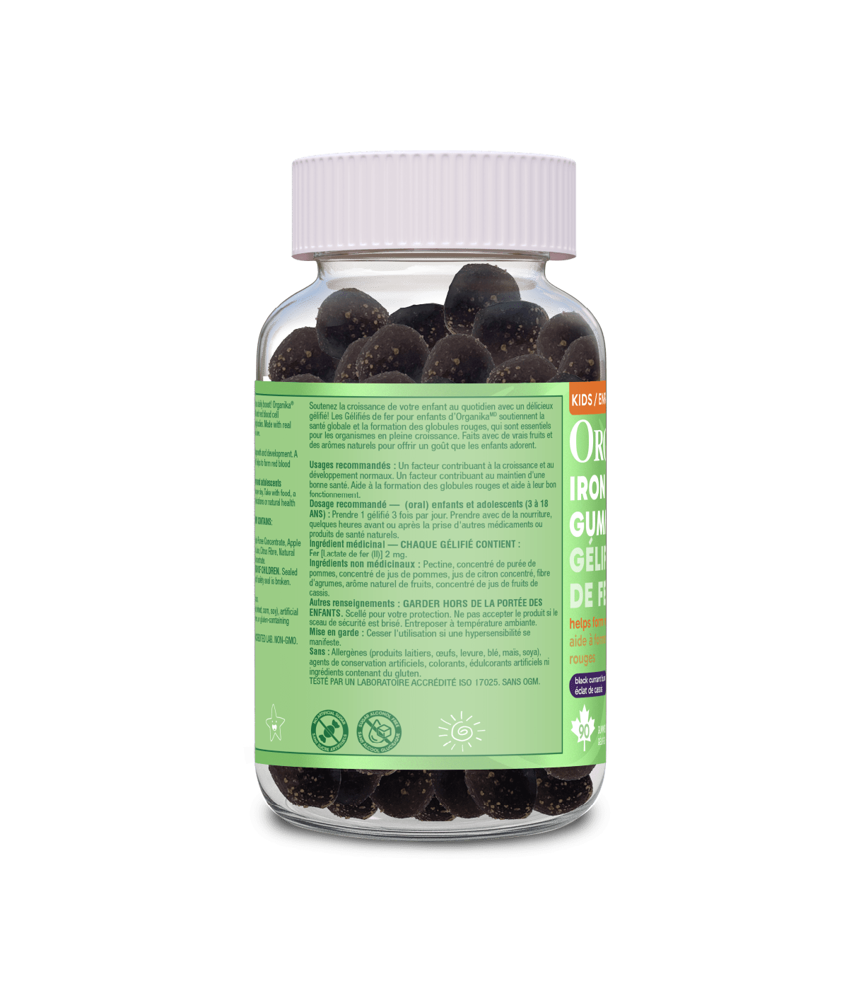 Kids Iron Gummies - Black Currant Burst - Organika Health Products