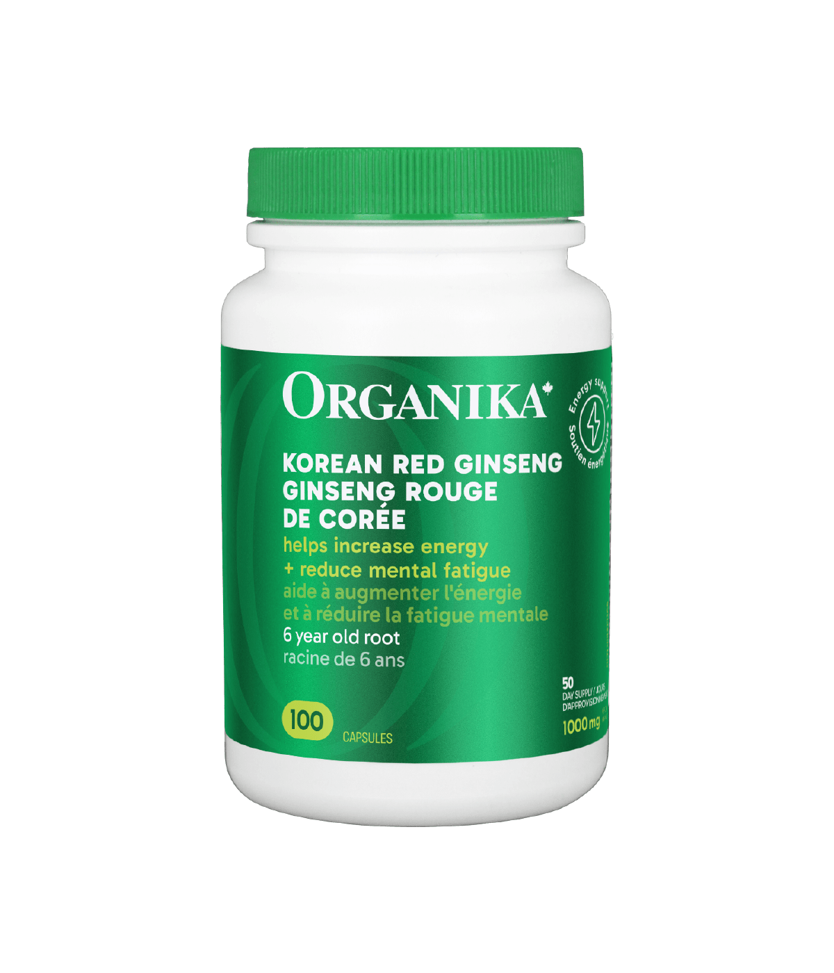 Korean Red Ginseng - 100 Caps - Organika Health Products