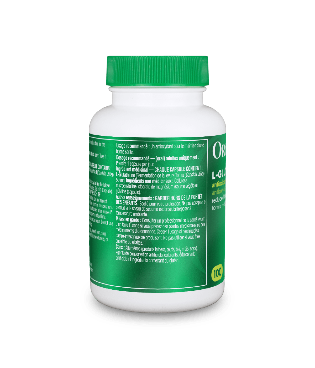 L - Glutathione - 100 caps - Organika Health Products