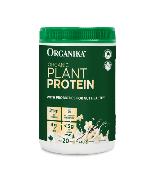 Organic Plant Protein with Probiotics for Gut Health - Vanilla - Vanilla - Organika Health Products