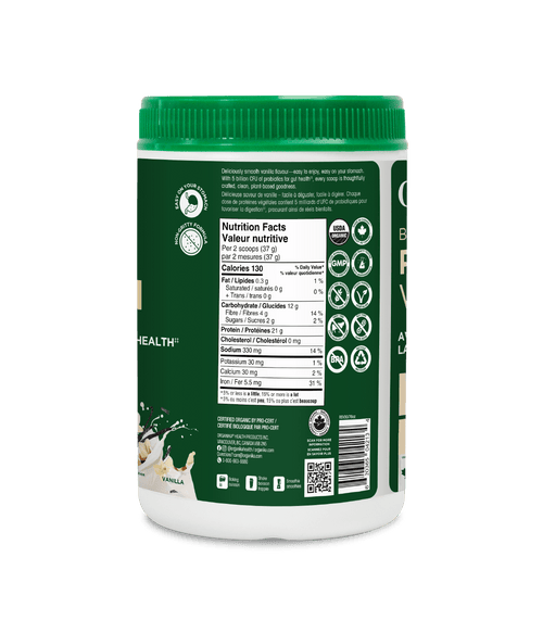 Organic Plant Protein with Probiotics for Gut Health - Vanilla - Vanilla - Organika Health Products