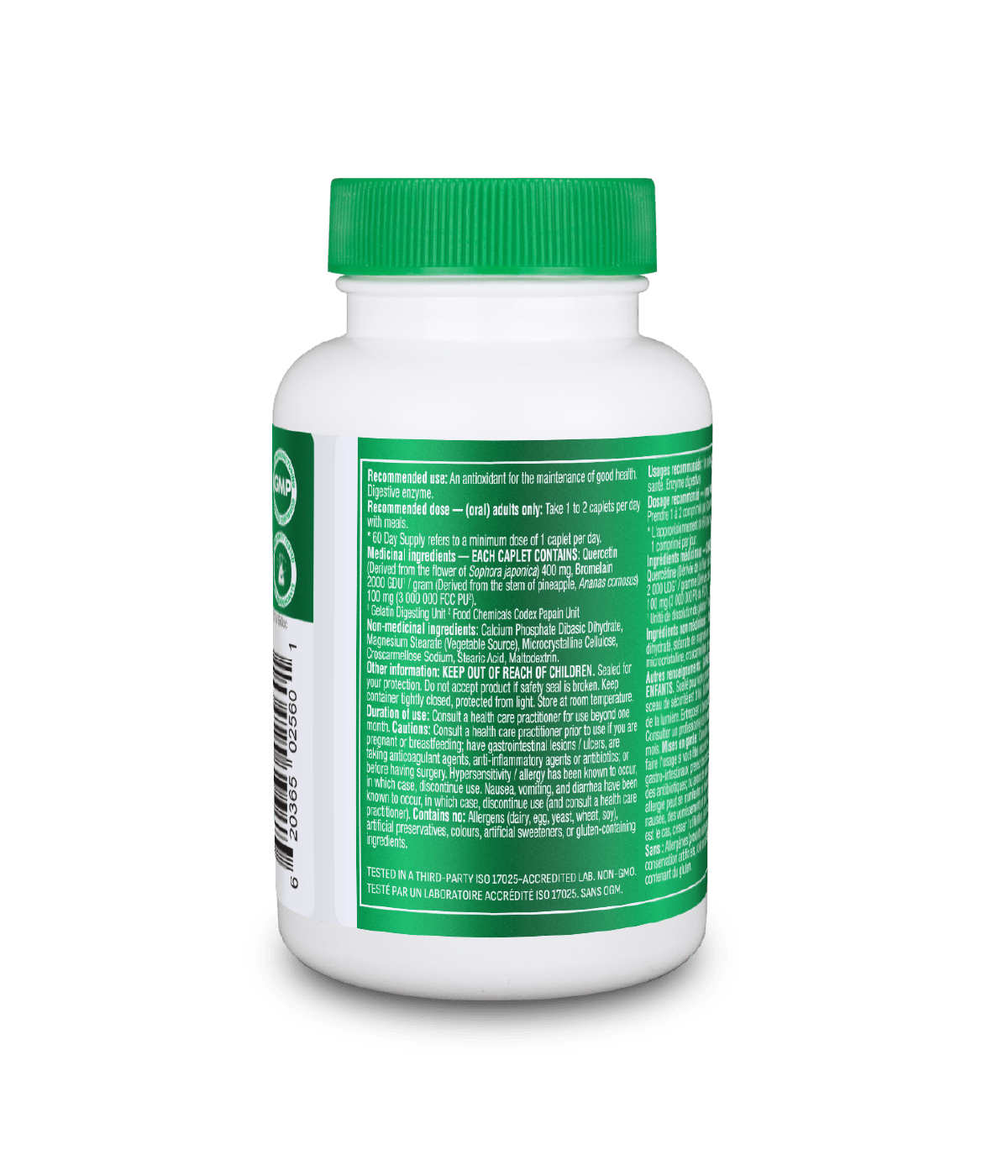 Quercetin with Bromelain - 60 caps - Organika Health Products