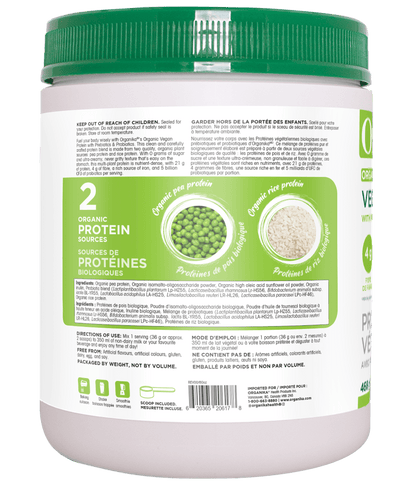 Vegan Protein with Prebiotics & Probiotics - Unflavoured - Organika Health Products