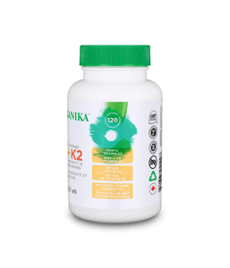 Vitamins D3 + K2 - 120 Softgel Capsules - Organika Health Products