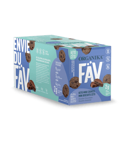 FÄV Keto Mini Cookies - Double Chocolate 30g Sachet - Box (12 x 30g sachets) - Organika Health Products