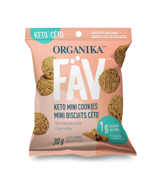 FÄV Keto Mini Cookies - Snickerdoodle 30g Sachet - 30g Sachet - Organika Health Products