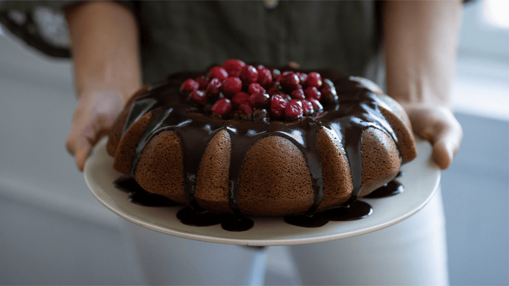 Gingery Bundt Cake with Maca Cacao Glaze - Organika Health Products