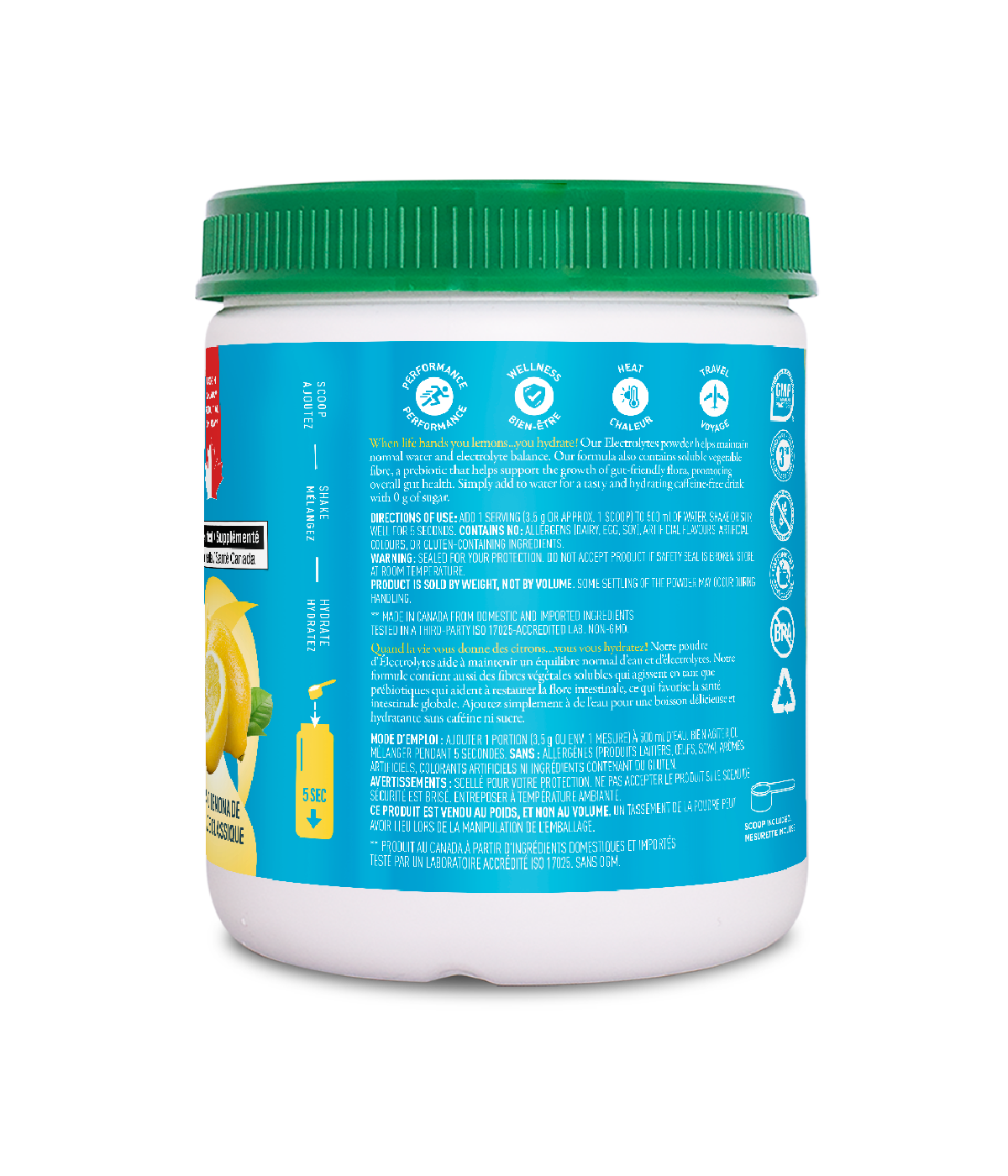 Electrolyte 100 Servings - Classic Lemonade - Organika Health Products