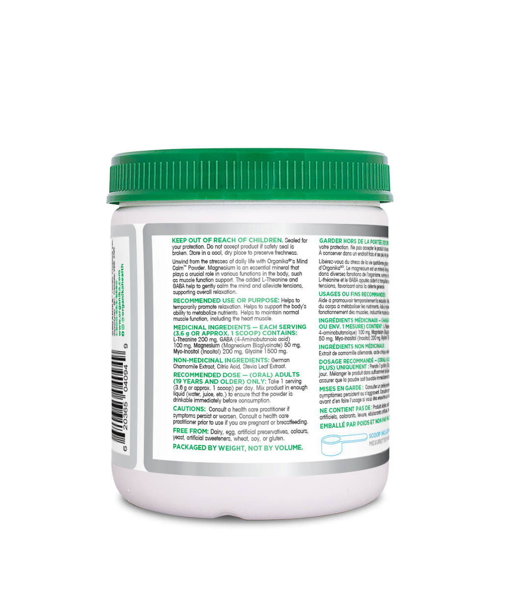 Mind Calm Powder with Magnesium Bisglycinate & L-Theanine – Organika ...