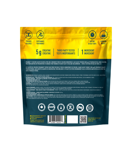 Creatine Sachets - Unflavoured - 5 g x 30 Sachets - Organika Health Products