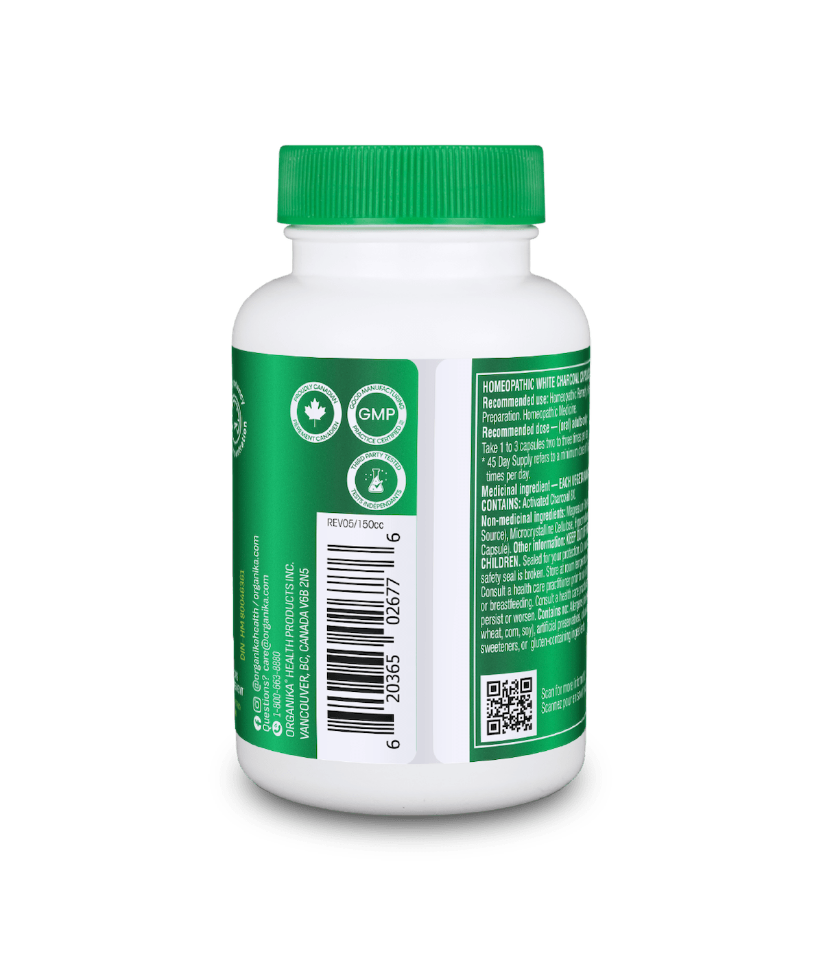 Activated Charcoal - 90 Vcaps - Organika Health Products