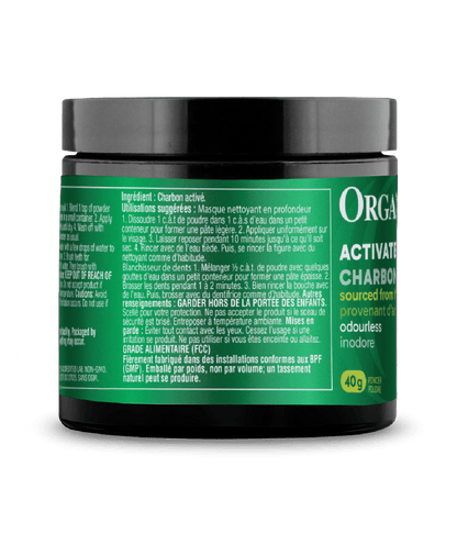 Activated Charcoal Powder - 40 g - Organika Health Products