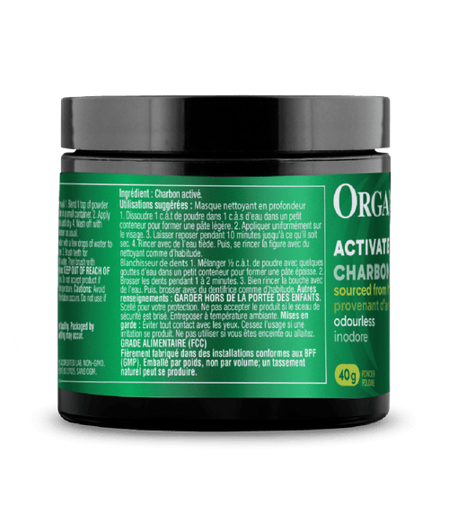 Activated Charcoal Powder - 40 g - Organika Health Products