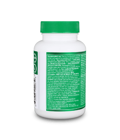ALA+Resveratrol+Ergothioneine - 60 Vcaps - Organika Health Products