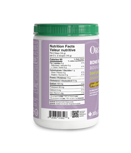 Beef Bone Broth Protein Powder - Ginger - Organika Health Products