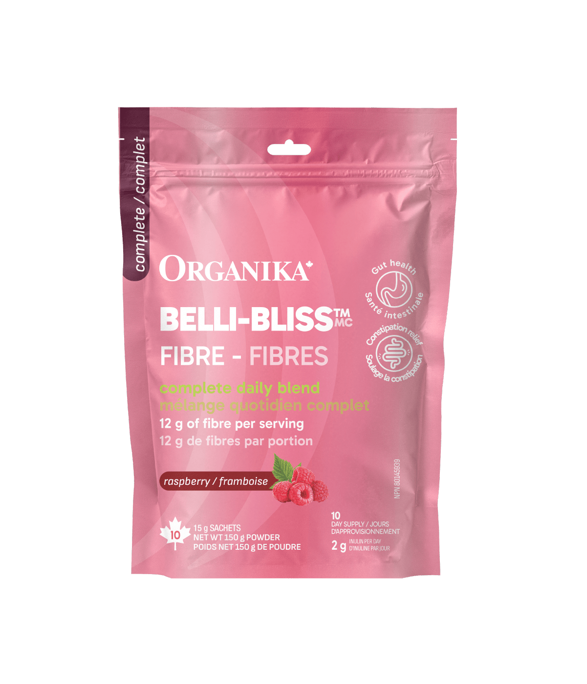 Belli - Bliss Complete Fibre - Raspberry - 10 Sachets - Organika Health Products