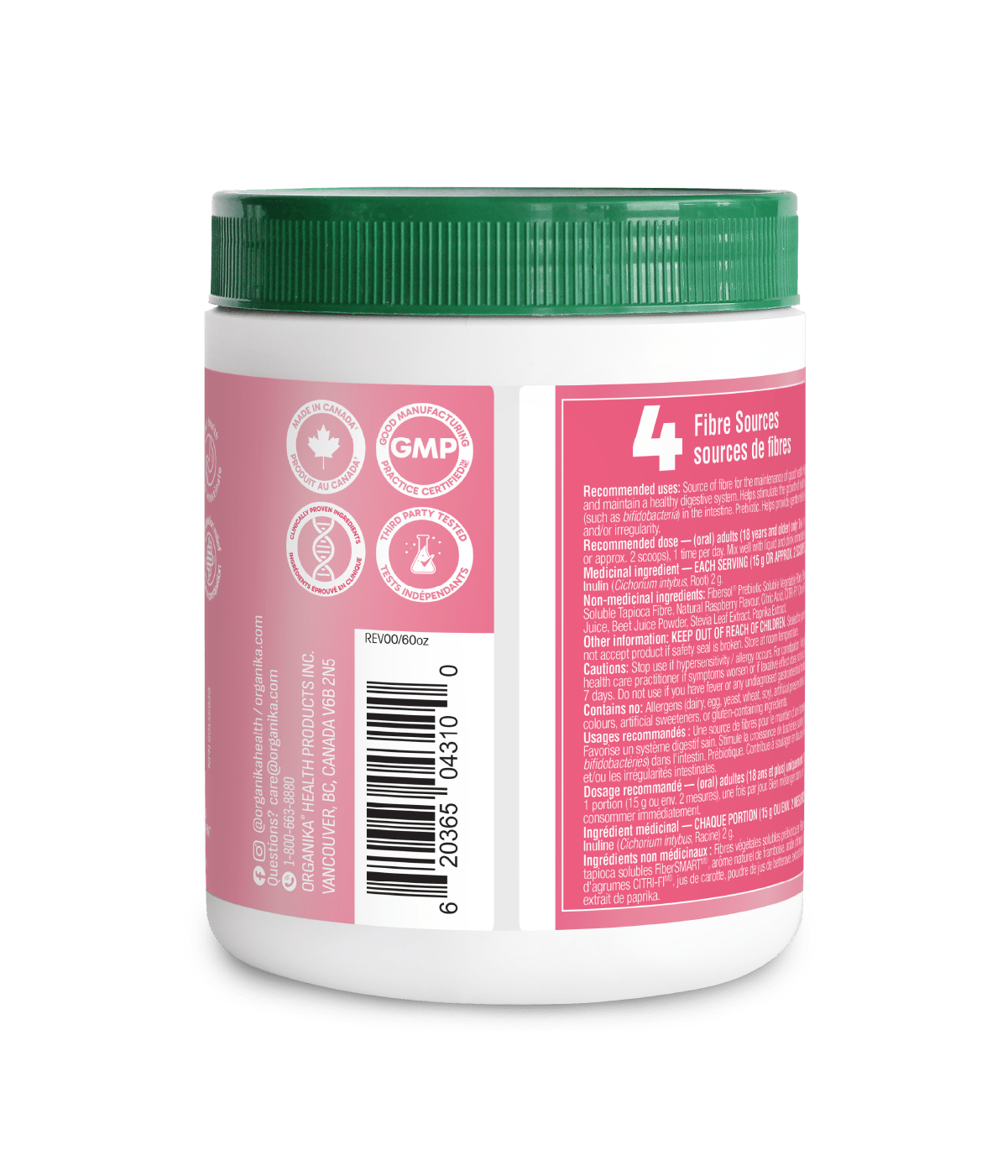 Belli - Bliss Complete Fibre - Raspberry - 450 g Tub - Organika Health Products