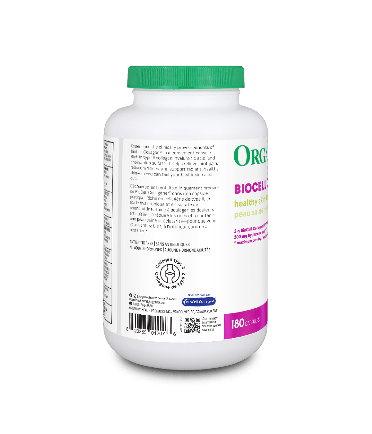 BioCell Collagen - 180 caps - Organika Health Products