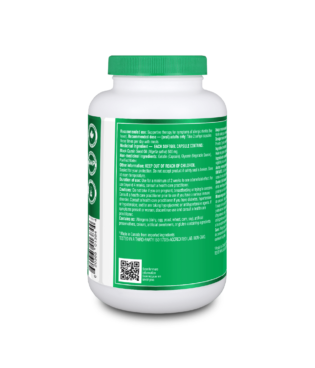 Black Cumin Seed Oil - 120 sftgl - Organika Health Products