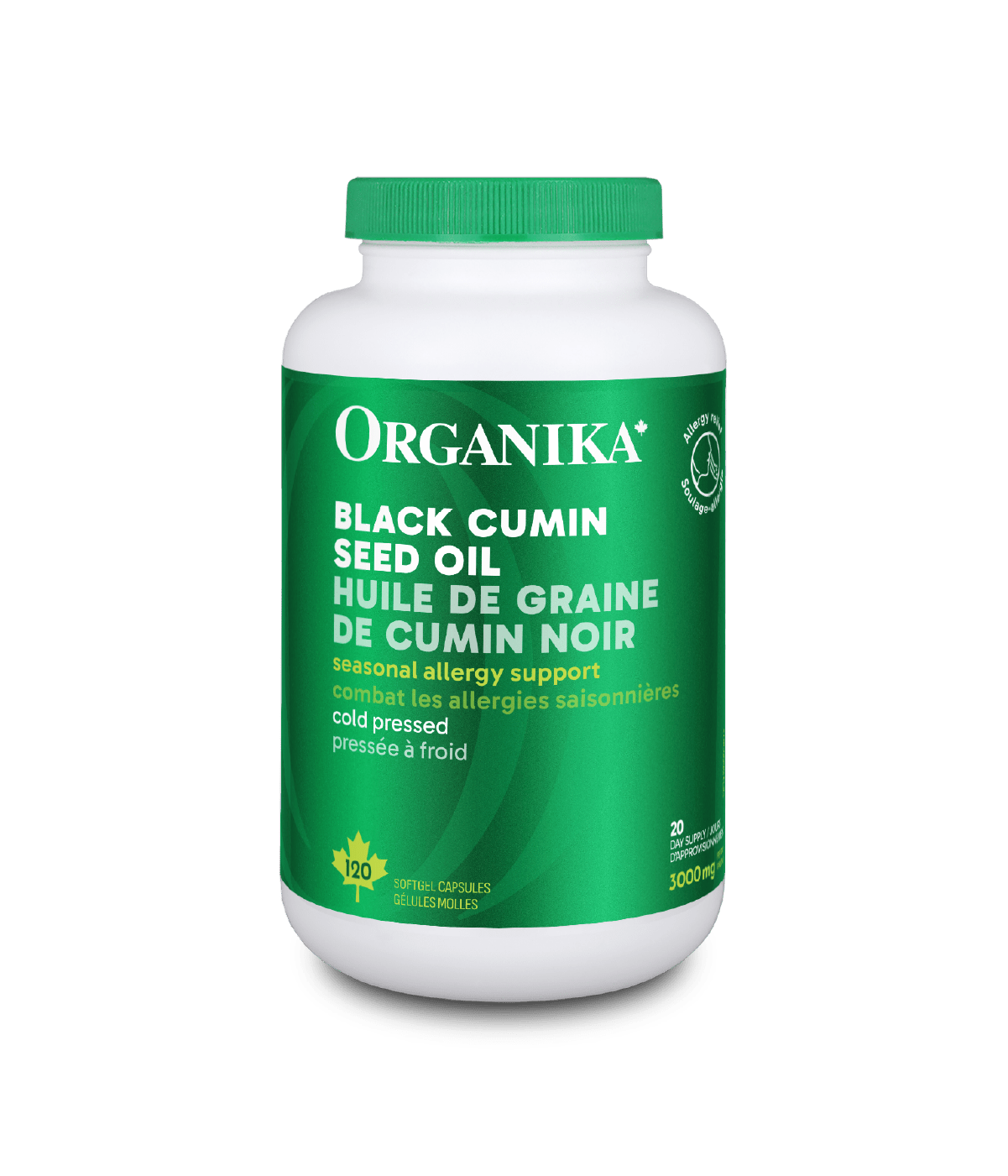 Black Cumin Seed Oil - 120 sftgl - Organika Health Products