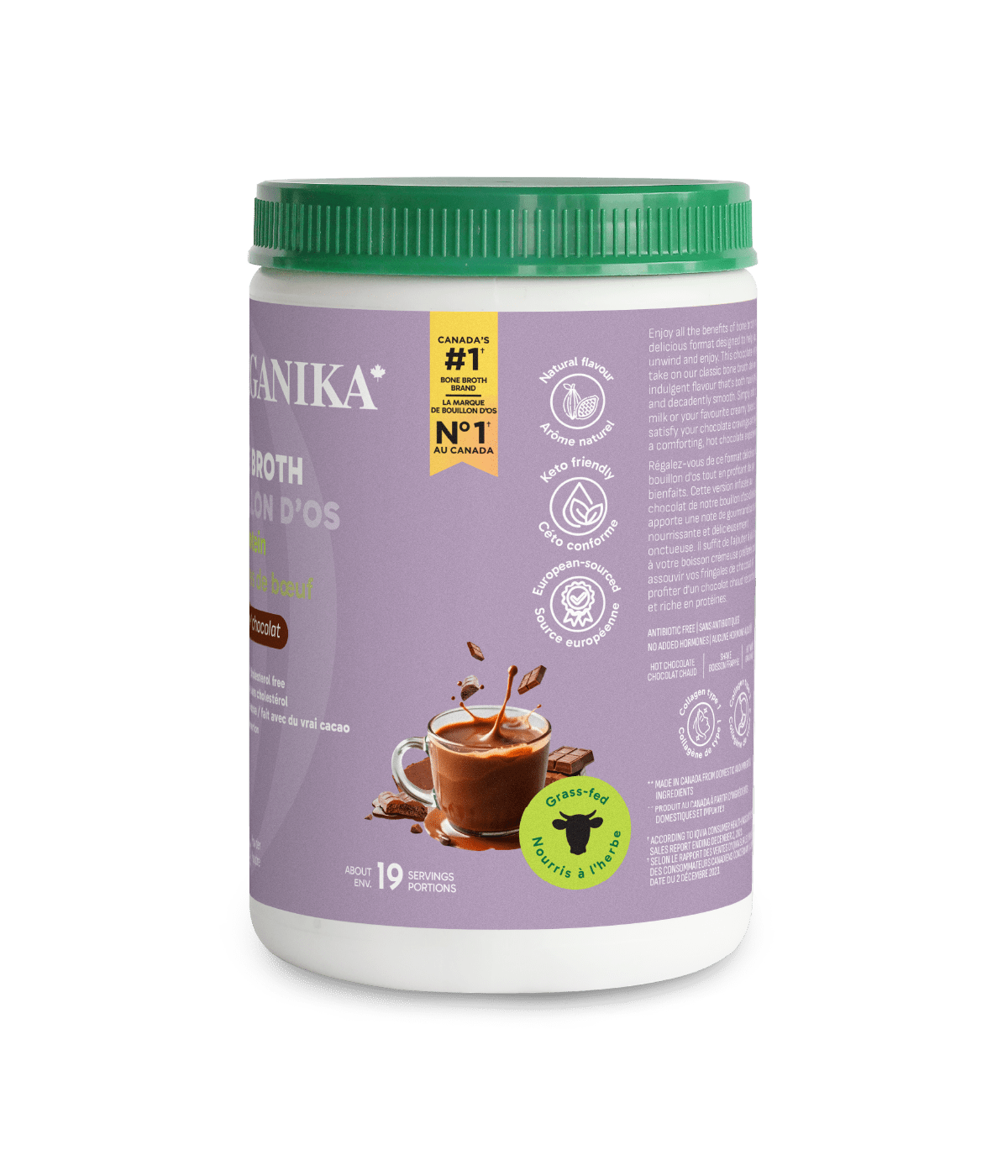 Bone Broth Beef Protein - Chocolate - Chocolate - Organika Health Products