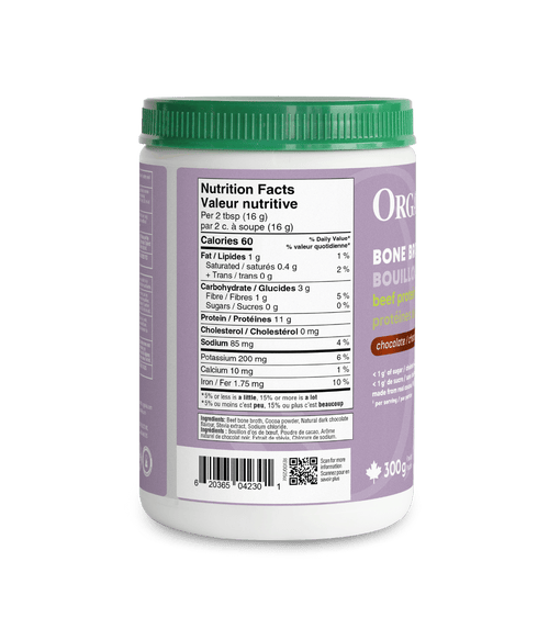 Bone Broth Beef Protein - Chocolate - Chocolate - Organika Health Products