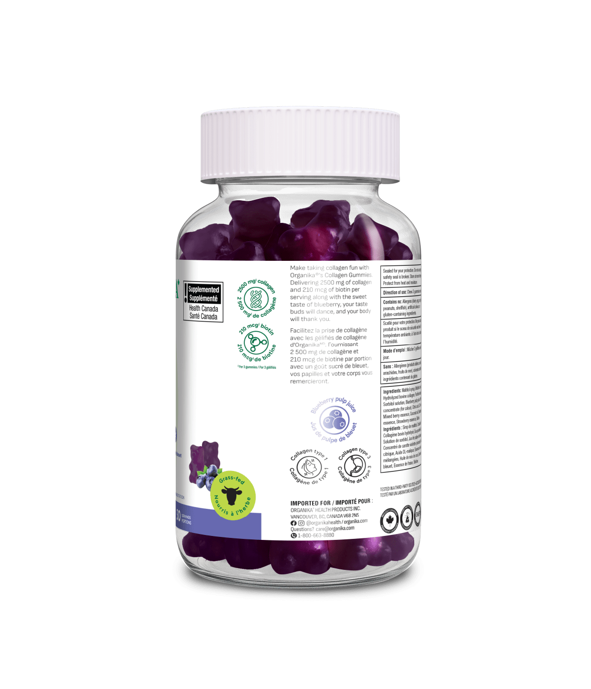 Collagen Gummies - Blueberry Bliss - Organika Health Products