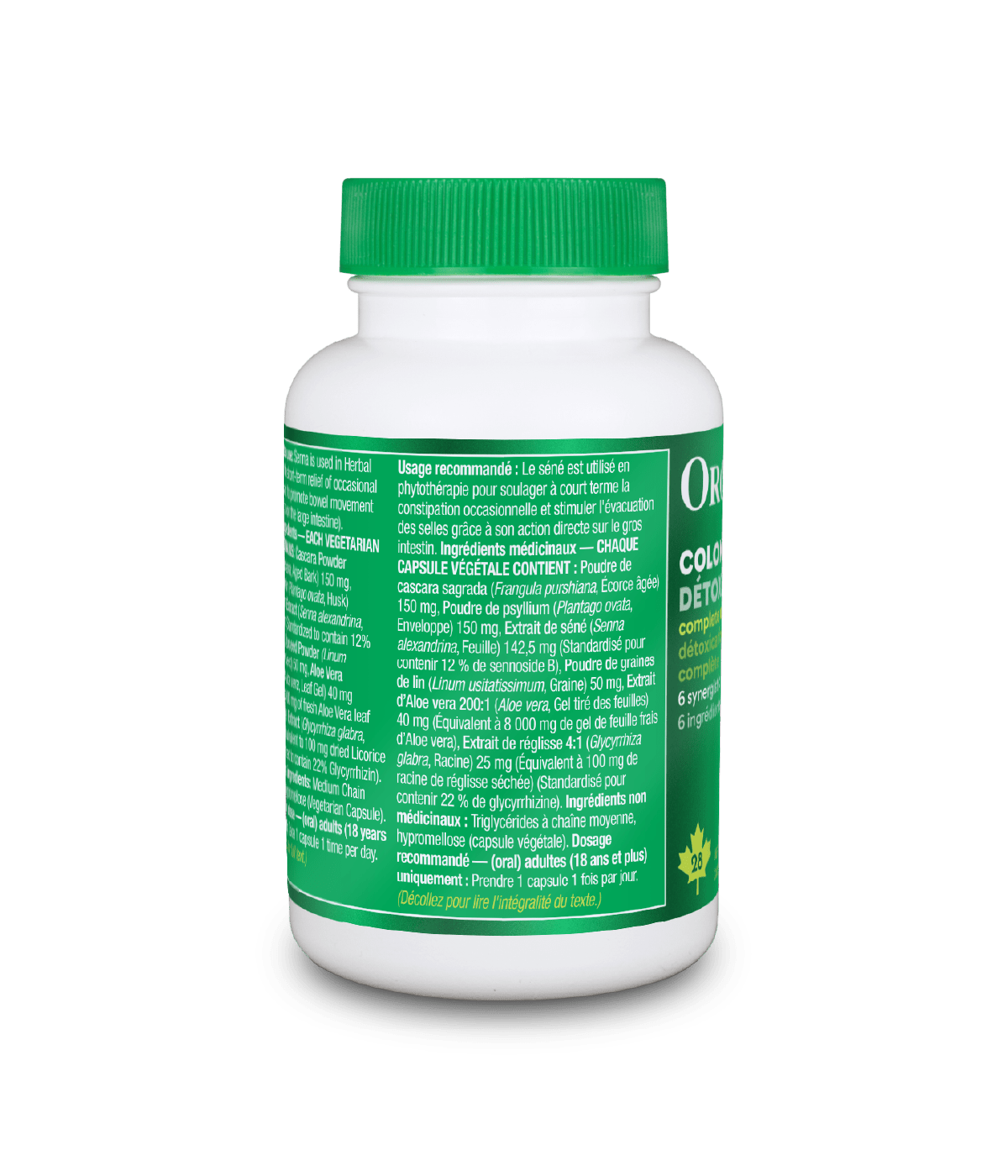 Colon Cleanse - 28 vegetarian capsules - Organika Health Products