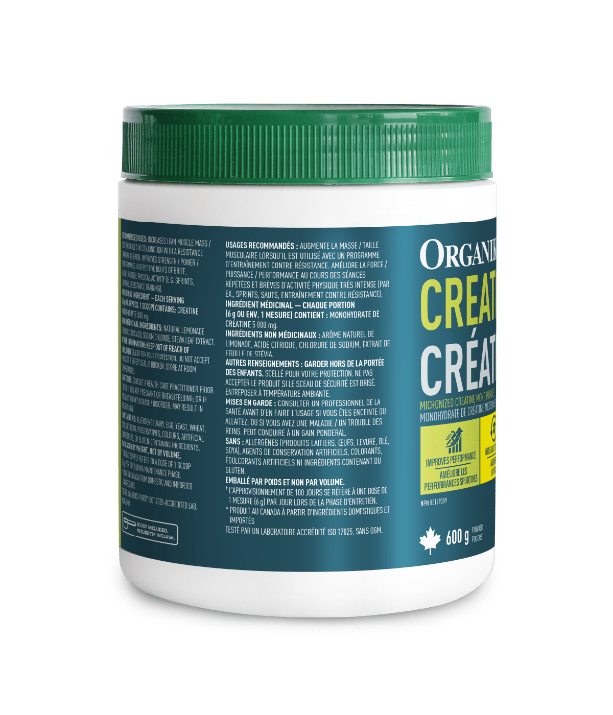 Creatine Powder - Lemonade - Lemonade - Organika Health Products