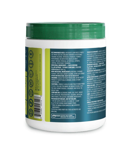 Creatine Powder - Lemonade - Lemonade - Organika Health Products
