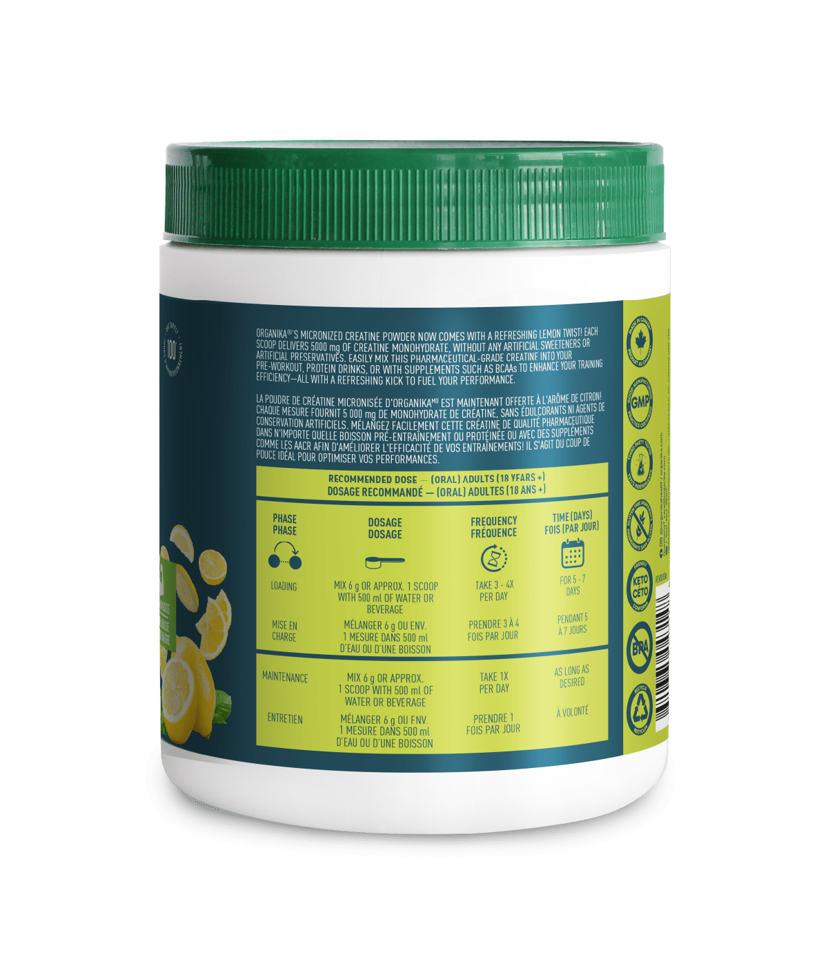 Creatine Powder - Lemonade - Lemonade - Organika Health Products
