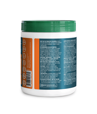 Creatine Powder - Peach Mango - 600 g - Organika Health Products