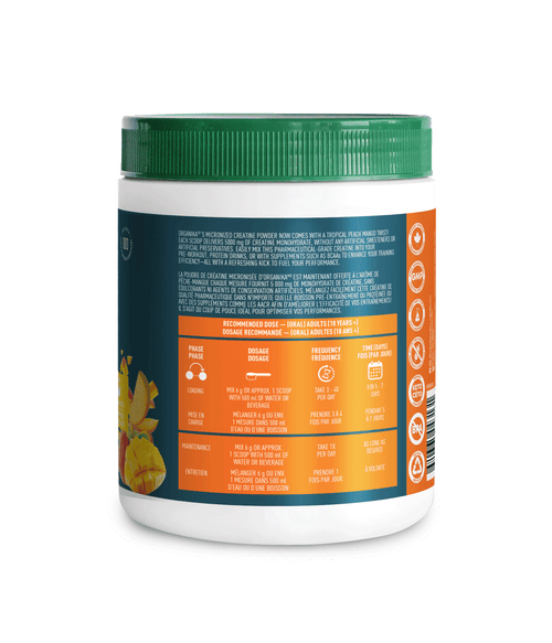 Creatine Powder - Peach Mango - 600 g - Organika Health Products