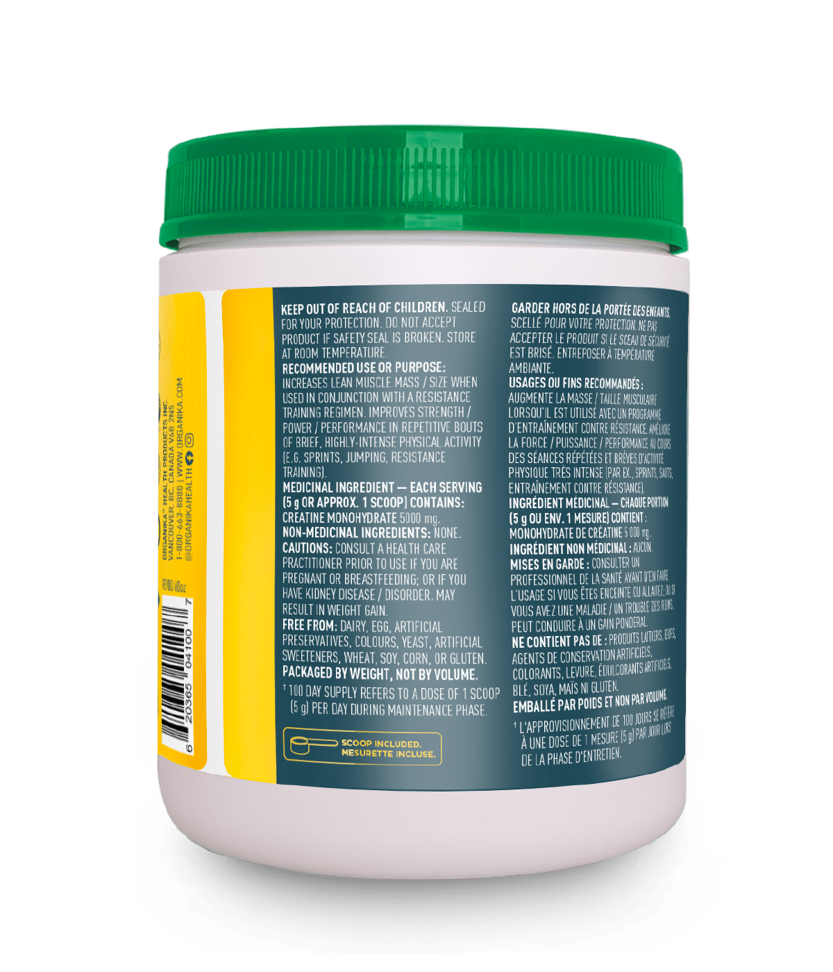 Creatine Powder - Unflavoured - Unflavoured - Organika Health Products