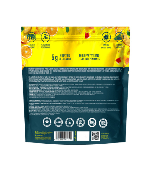 Creatine Sachets - Fruit Punch - Organika Health Products