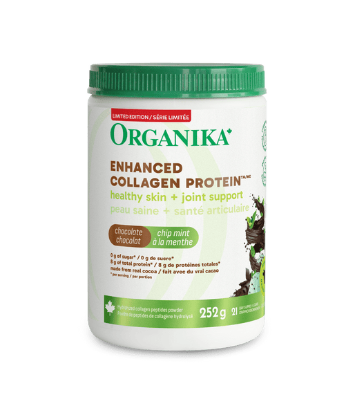 Dark Chocolate Chip Mint Enhanced Collagen Protein - Dark Chocolate Chip Mint - Organika Health Products