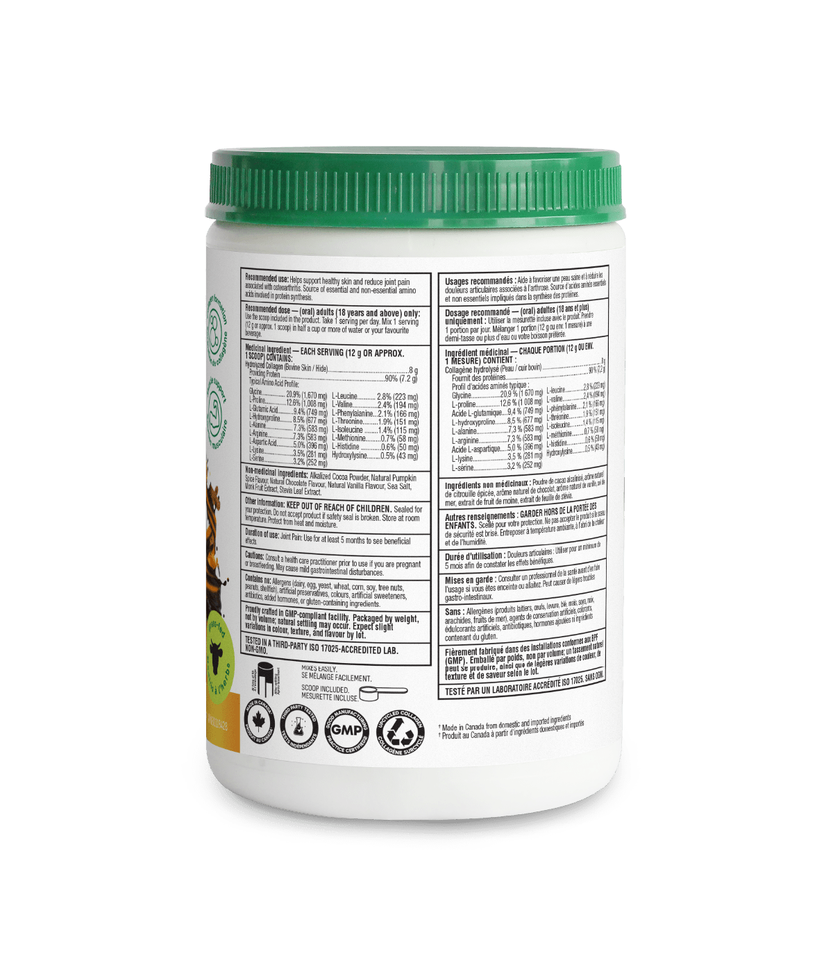 Dark Chocolate Pumpkin Spice Enhanced Collagen Protein - Dark Chocolate Pumpkin Spice - Organika Health Products