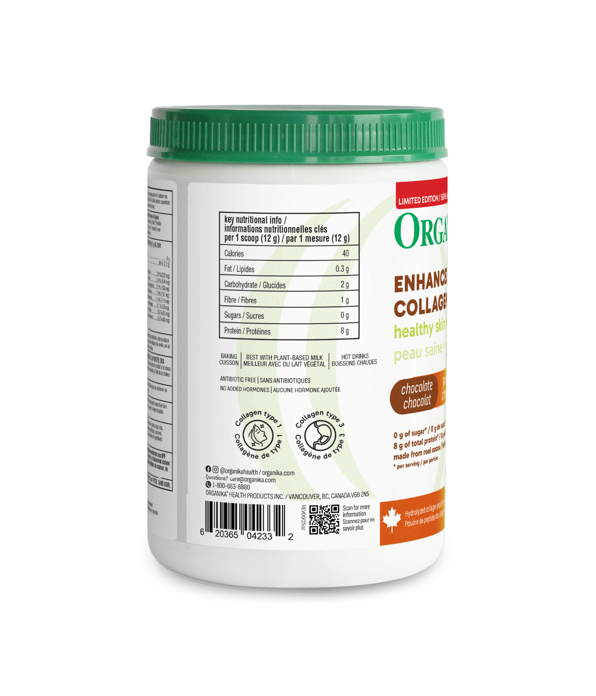Dark Chocolate Pumpkin Spice Enhanced Collagen Protein - Dark Chocolate Pumpkin Spice - Organika Health Products