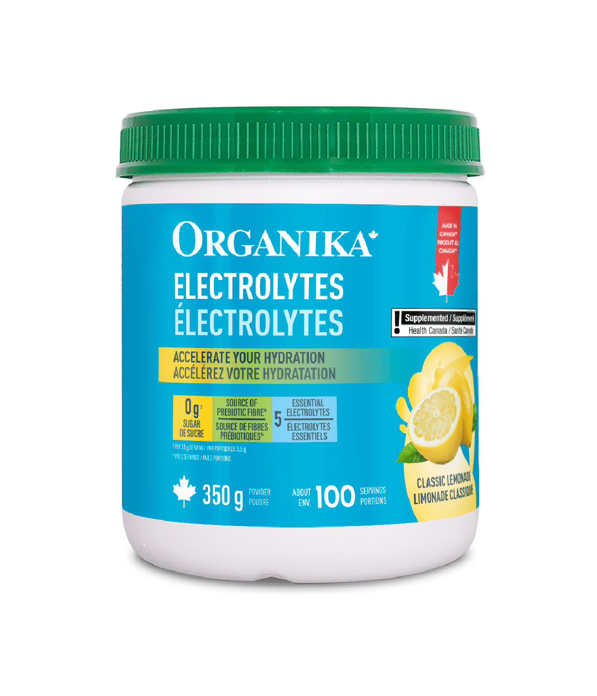Electrolyte 100 Servings - Classic Lemonade - Organika Health Products