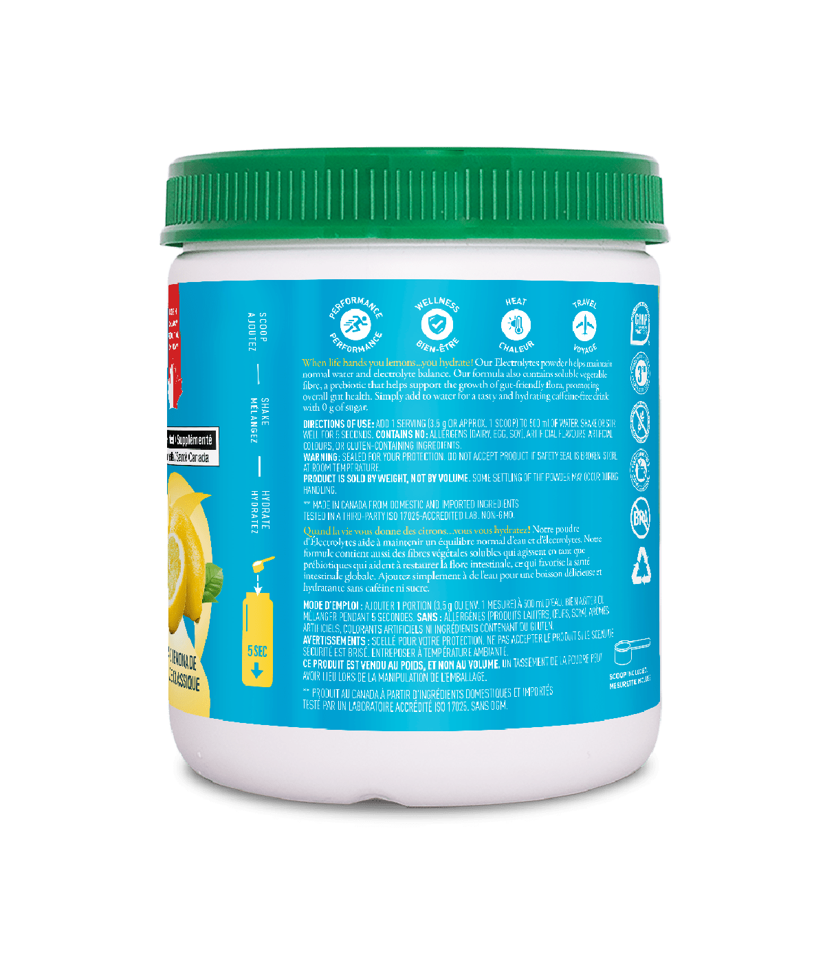 Electrolyte 100 Servings - Classic Lemonade - Organika Health Products