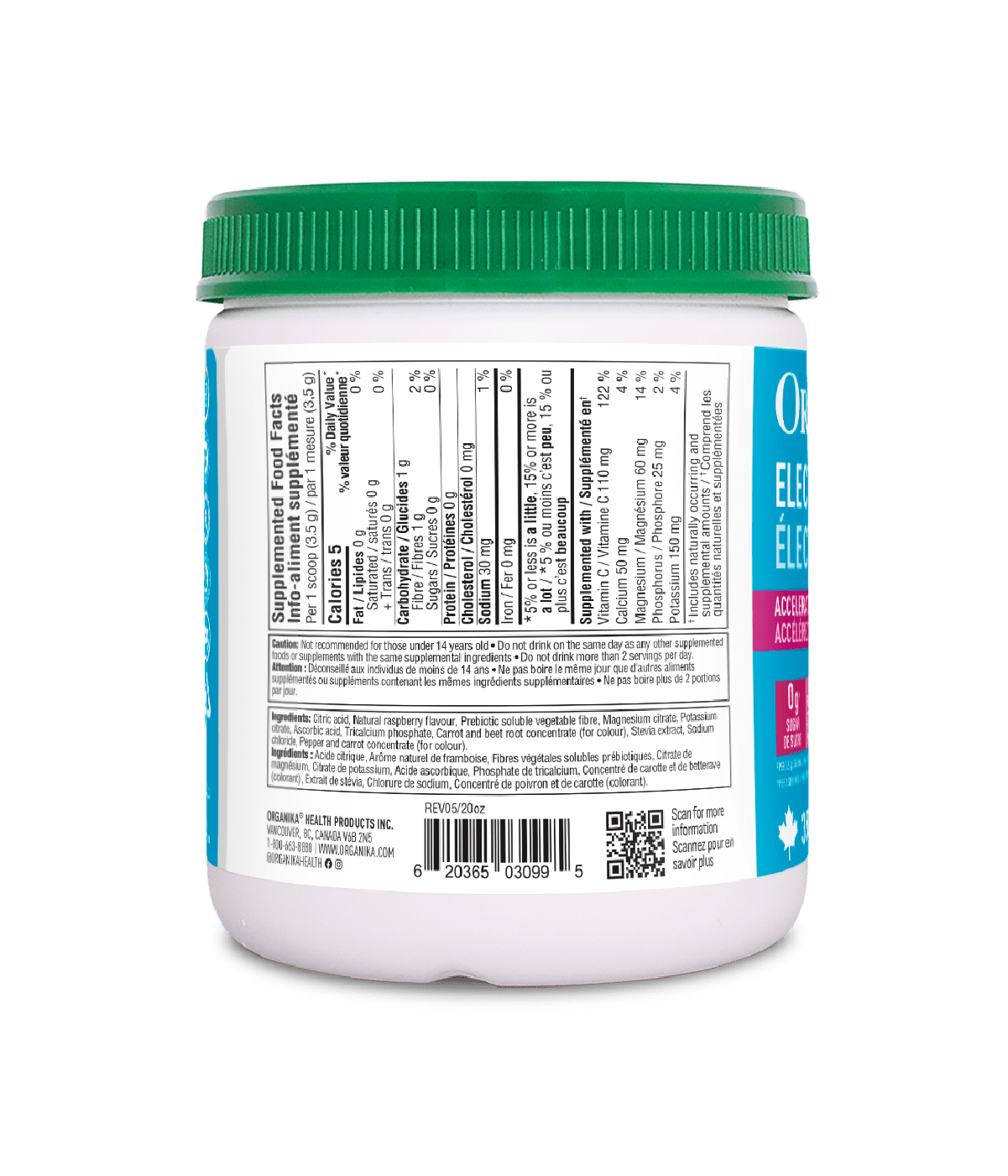 Electrolyte 100 Servings - Wild Raspberry - Wild Raspberry - Organika Health Products