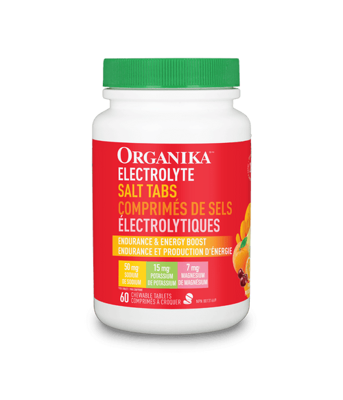 Electrolyte Salt Tabs - 60 Chewable Tablets - Organika Health Products