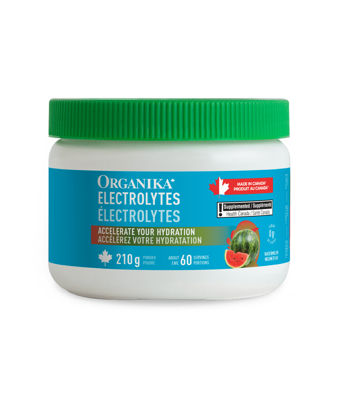 Electrolytes 60 Servings - Watermelon - 210 g (60 Servings) - Organika Health Products