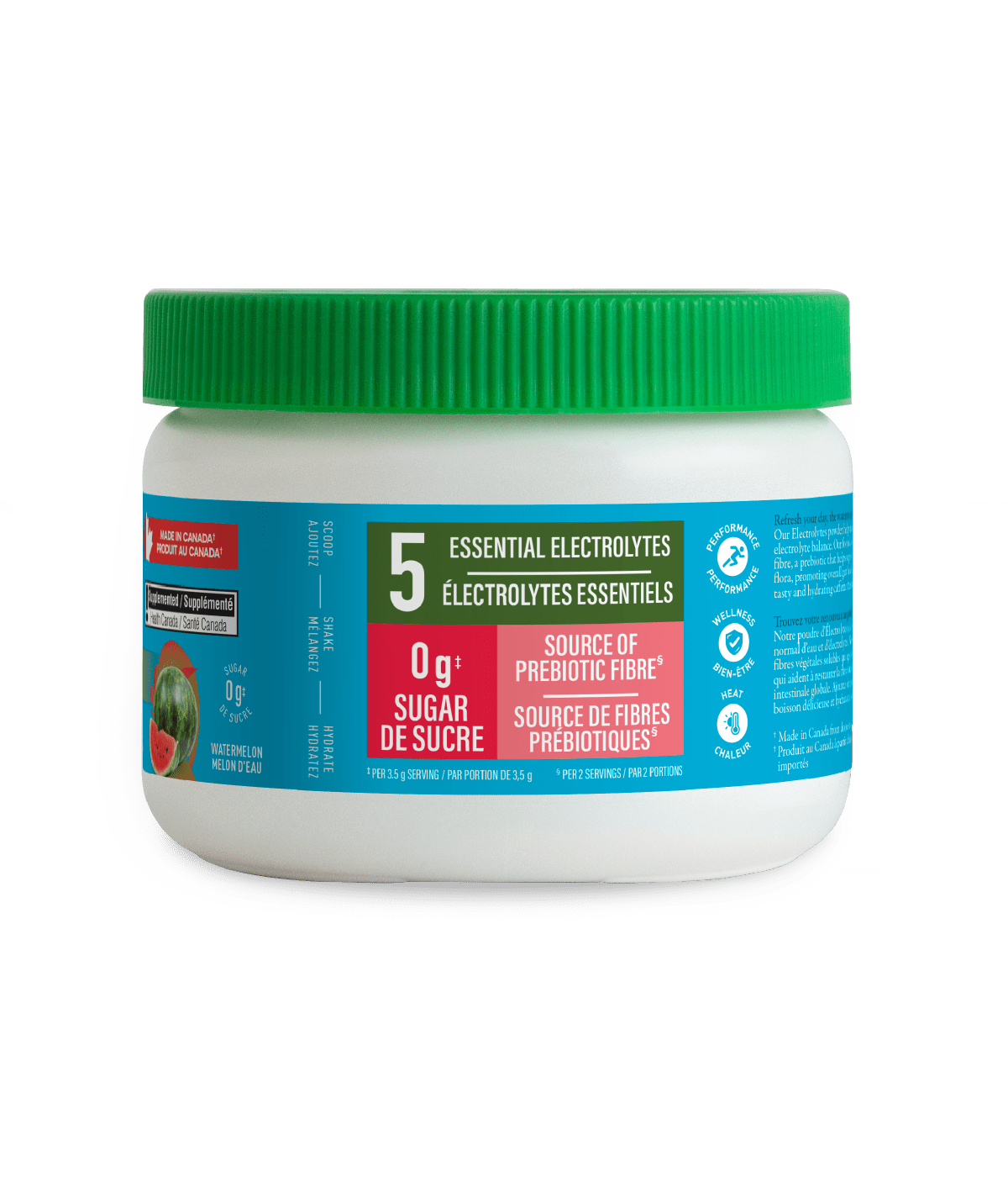 Electrolytes 60 Servings - Watermelon - 210 g (60 Servings) - Organika Health Products